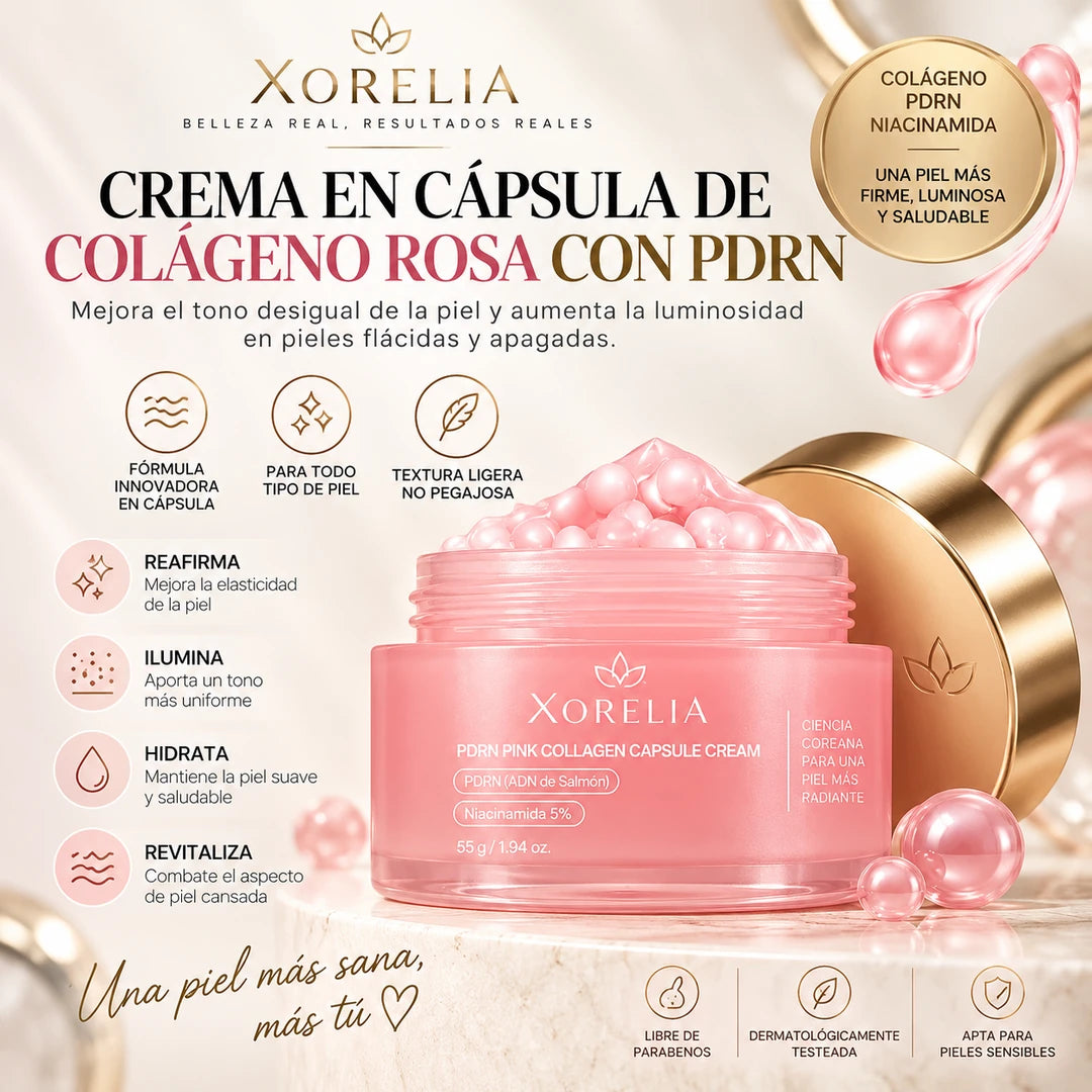 Crema en cápsulas de colágeno rosa XORELIA